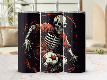 skeleton soccer football kicker halloween - Premium tumbler from MyDesigns - Just $29.95! Shop now at Lees Krazy Teez