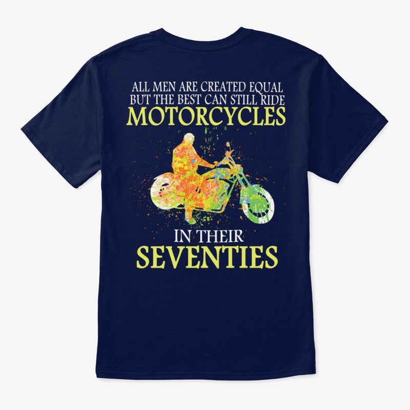 Equal Biker Seventies Men motorcycle back print t-shirt - Premium t-shirt from MyDesigns - Just $19.95! Shop now at Lees Krazy Teez