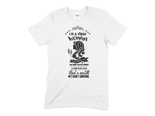 Im a virgo woman and a mouth i cant control Unisex t-shirt - Premium t-shirt from MyDesigns - Just $19.95! Shop now at Lees Krazy Teez