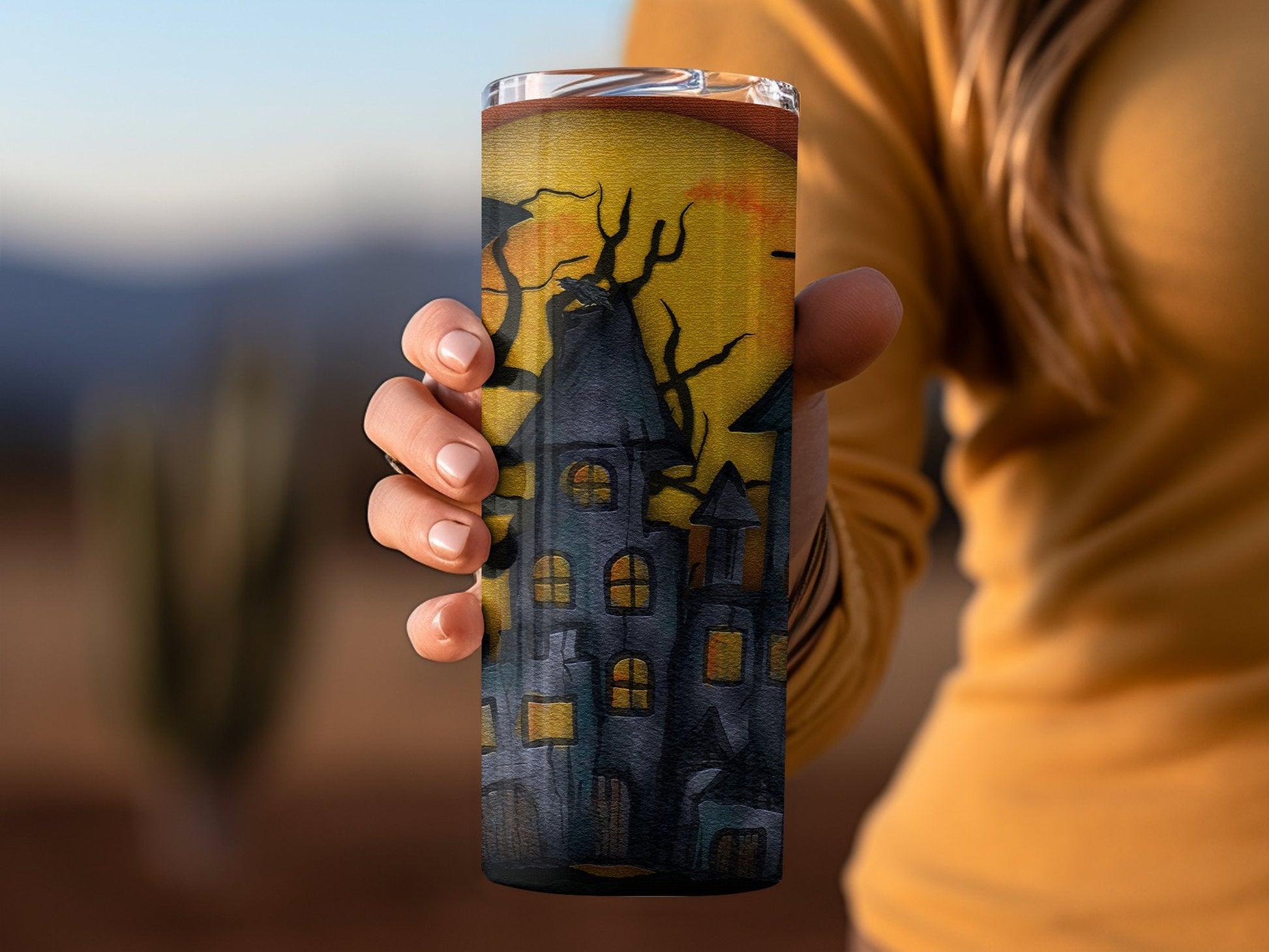 Haunted house 20oz tumbler 20oz skinny tumbler - Premium tumbler from MyDesigns - Just $26.95! Shop now at Lees Krazy Teez