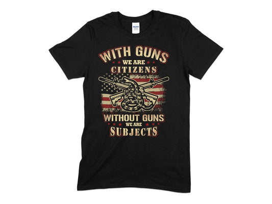 Gun Control With Guns Citizen veteran Unisex Women's Men's t-shirt - Premium t-shirt from MyDesigns - Just $21.95! Shop now at Lees Krazy Teez