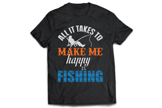 All it takes to make me happy fishing t-shirt - Premium t-shirt from MyDesigns - Just $21.95! Shop now at Lees Krazy Teez