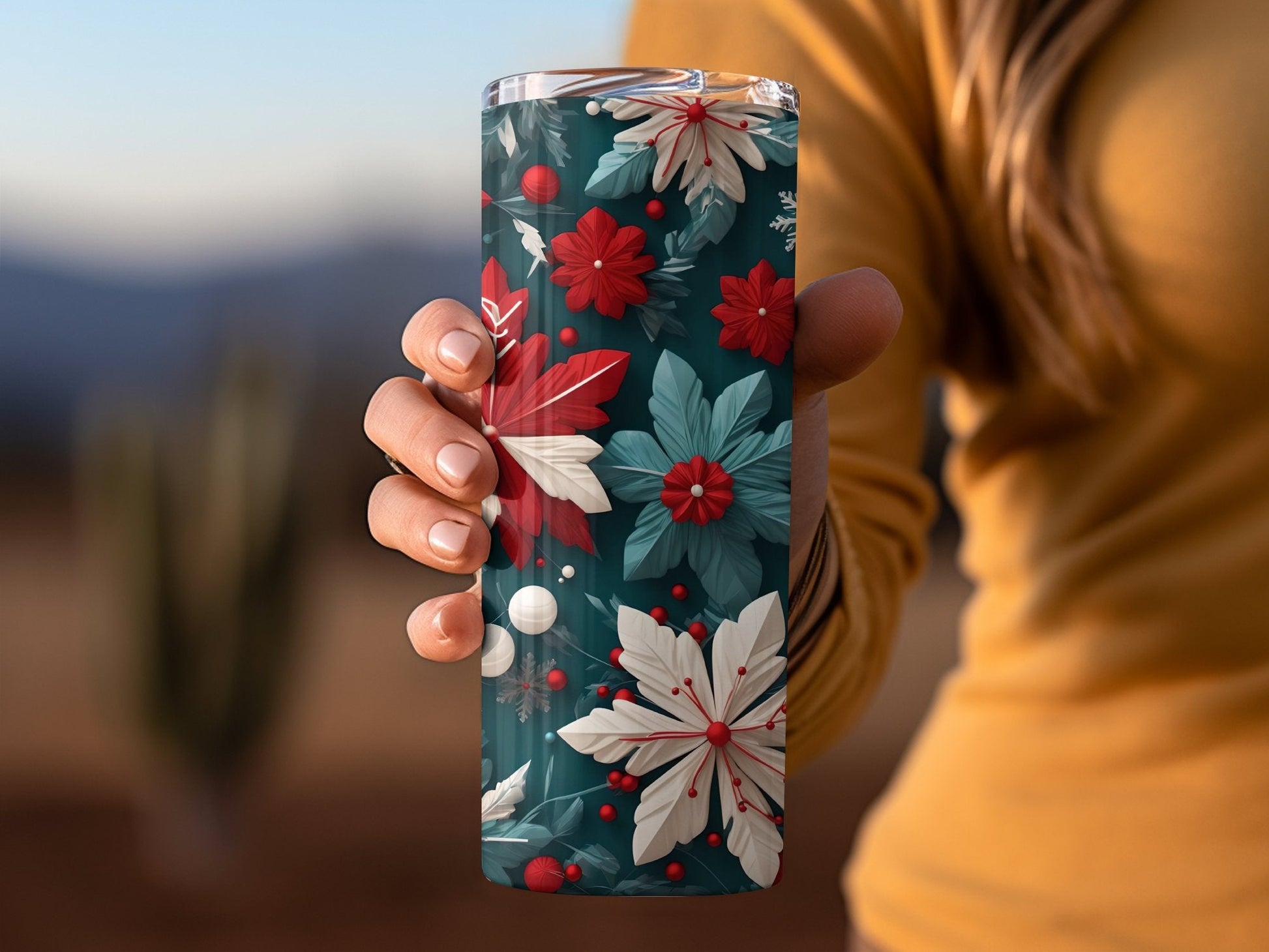 3d Snowflake Christmas 3D Tumbler Wrap - Premium tumbler from MyDesigns - Just $29.95! Shop now at Lees Krazy Teez