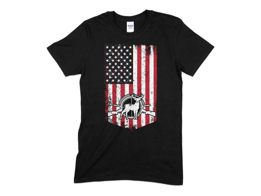 usa deer hunting flag Men's t-shirt - Premium t-shirt from MyDesigns - Just $19.95! Shop now at Lees Krazy Teez