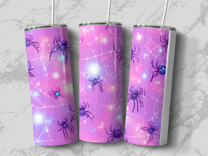 Spiders in pink web - 20oz skinny sublimation tumbler - Premium tumbler from MyDesigns - Just $29.95! Shop now at Lees Krazy Teez