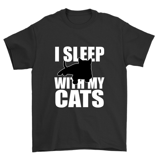 I sleep with my cats t-shirt - Premium t-shirt from MyDesigns - Just $19.95! Shop now at Lees Krazy Teez