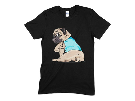 Pugs love Dad t-shirt - Premium t-shirt from MyDesigns - Just $19.95! Shop now at Lees Krazy Teez