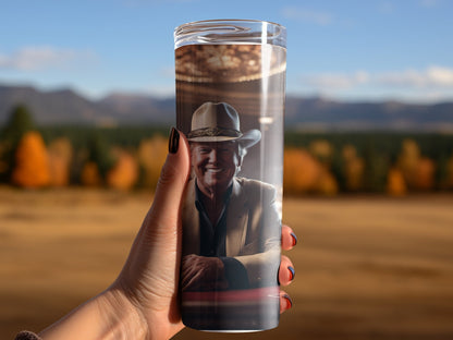Donald Trump dressed at west cowboy 20oz skinny tumbler - Premium tumbler from MyDesigns - Just $29.95! Shop now at Lees Krazy Teez