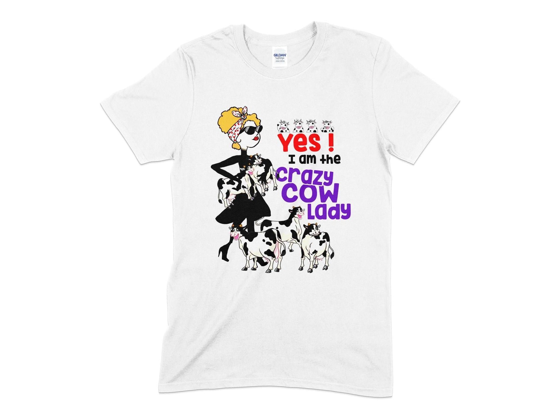 Yes i am the crazy cow lady womens t-shirt - Premium t-shirt from MyDesigns - Just $18.95! Shop now at Lees Krazy Teez