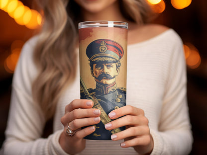 3d silver war general 20oz skinny tumbler - Premium tumbler from MyDesigns - Just $29.95! Shop now at Lees Krazy Teez