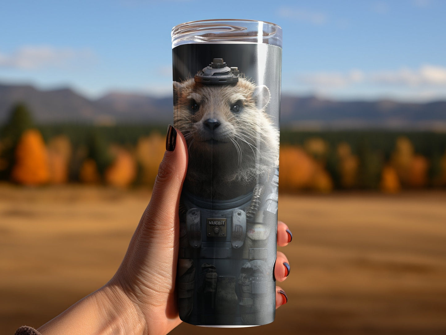 3d hamster soldier funny 20oz skinny tumbler - Premium tumbler from MyDesigns - Just $29.95! Shop now at Lees Krazy Teez