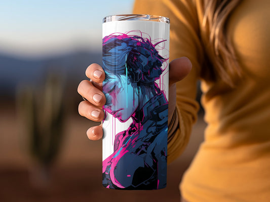 3d 20oz skinny Woman cyberpunk tumbler - Premium tumbler from MyDesigns - Just $29.95! Shop now at Lees Krazy Teez