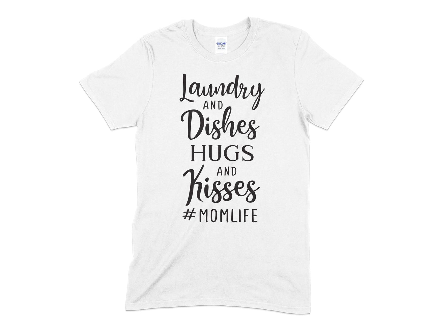Laundry and Dishes hugs and kisses mom life womens t-shirt - Premium t-shirt from MyDesigns - Just $19.95! Shop now at Lees Krazy Teez