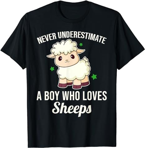 Never Underestimate A Boy Who Loves Sheeps T-Shirt - Premium t-shirt from MyDesigns - Just $19.95! Shop now at Lees Krazy Teez