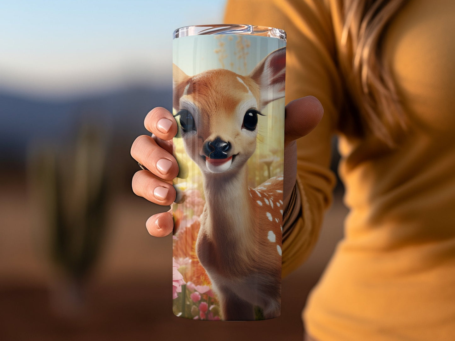 Cute Baby Deer 20 Oz tumbler 20oz skinny tumbler - Premium tumbler from MyDesigns - Just $26.95! Shop now at Lees Krazy Teez