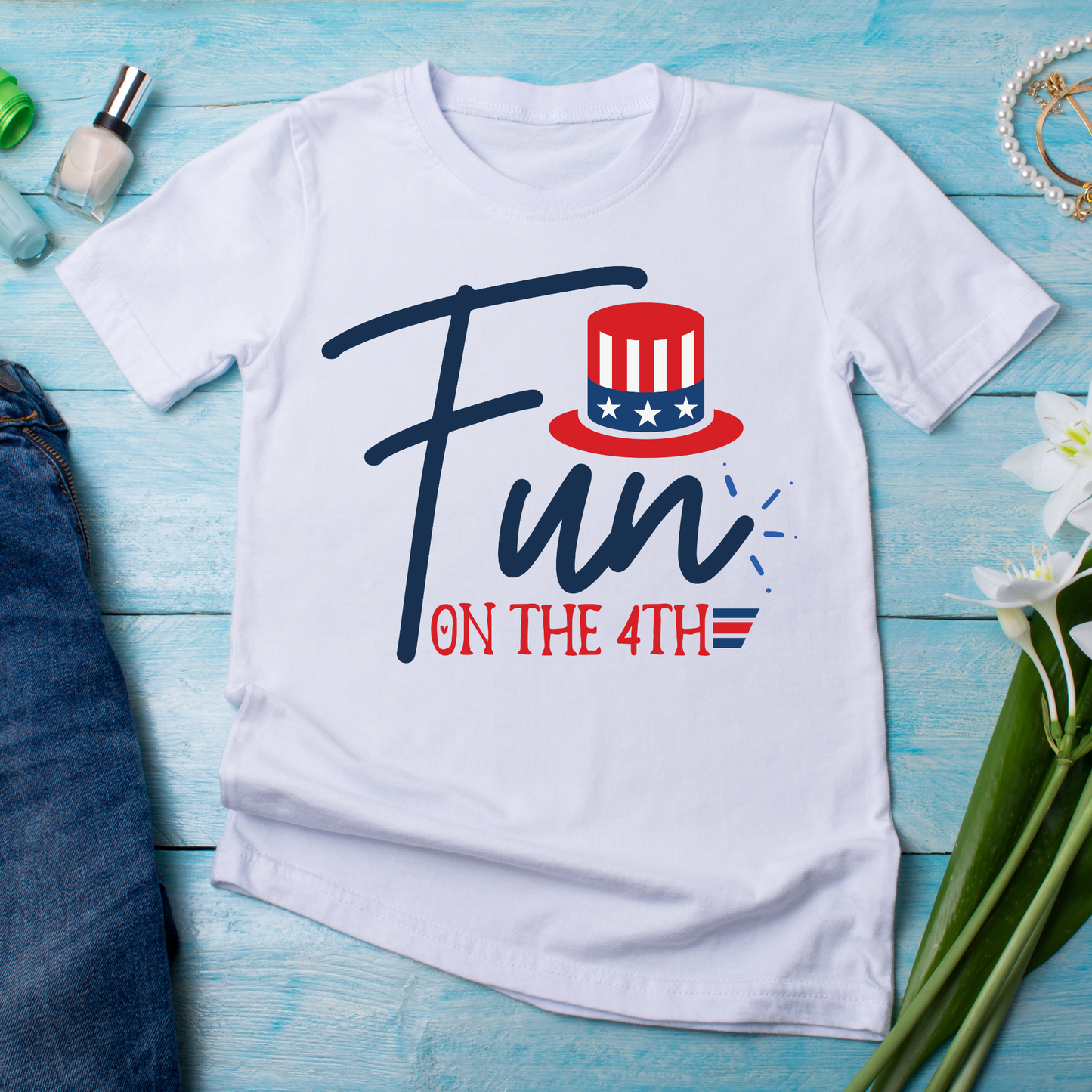 fun on the 4th of July ladies t-shirt - Womens awesome t-shirt - Premium t-shirt from Lees Krazy Teez - Just $19.95! Shop now at Lees Krazy Teez