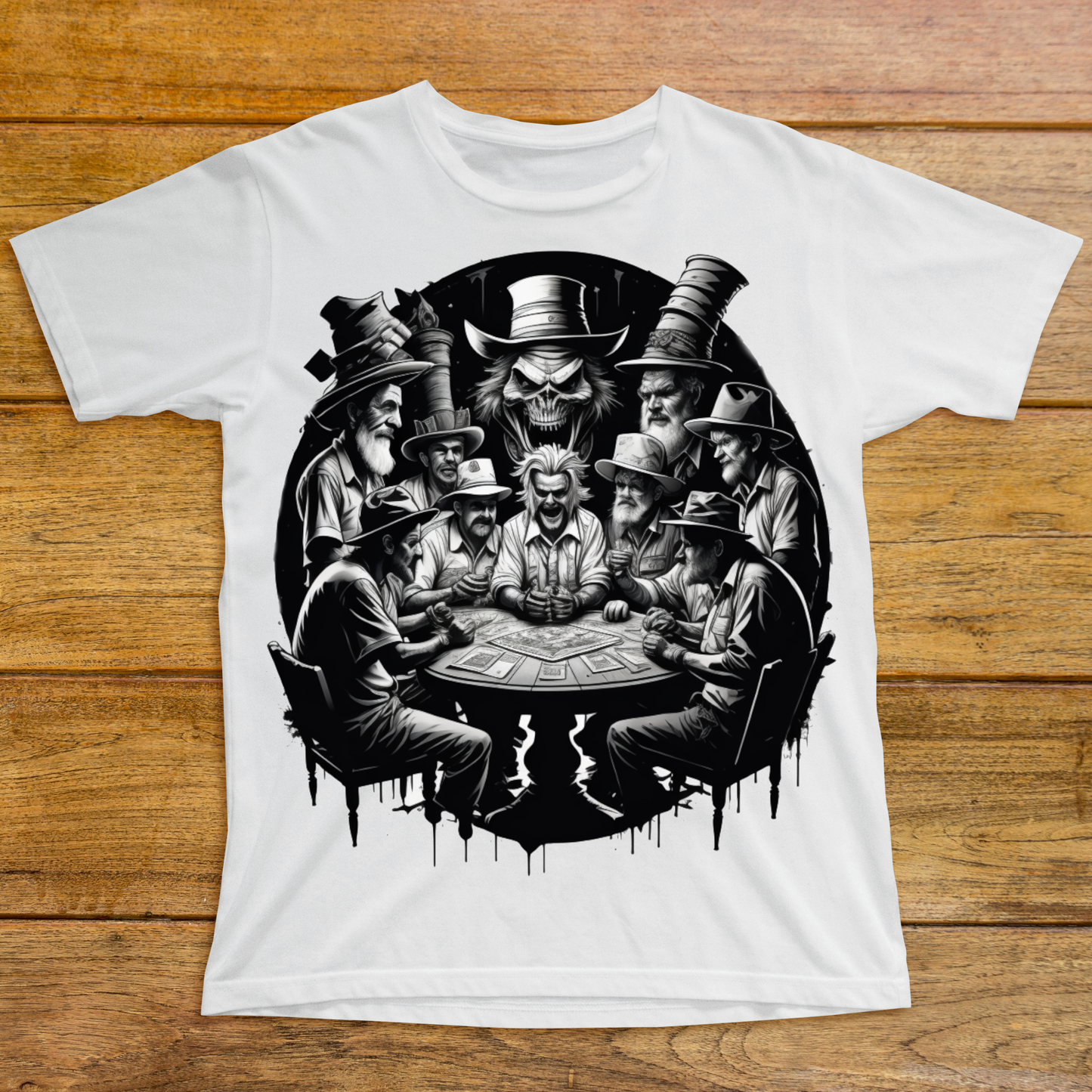 gangstas playing cards spooky Halloween scary horror splash art t shirt - Premium t-shirt from Lees Krazy Teez - Just $21.95! Shop now at Lees Krazy Teez