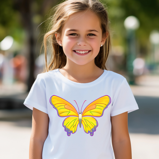 Butterfly vector art style shirt for youth girls - t-shirt - Premium t-shirt from Lees Krazy Teez - Shop now at Lees Krazy Teez