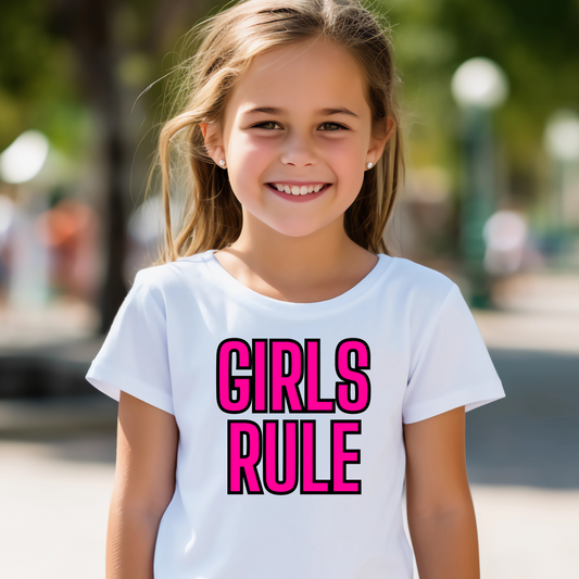 Girls rule children's youth girl design gift idea for Daughter or Neice - t-shirt - Premium t-shirt from Lees Krazy Teez - Shop now at Lees Krazy Teez