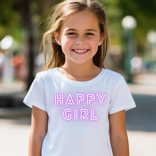 Happy girl great gift idea for Daughter or Niece  - Youth shirts for girl - Premium t-shirt from Lees Krazy Teez - Shop now at Lees Krazy Teez