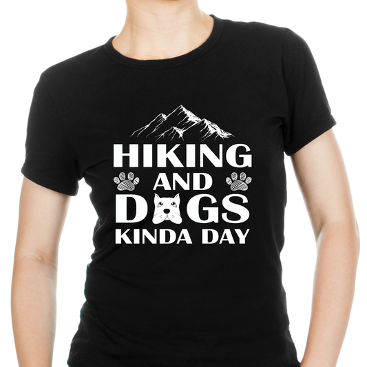 hiking and dogs kinda day Women's dog t-shirt - Premium t-shirt from Lees Krazy Teez - Just $19.95! Shop now at Lees Krazy Teez