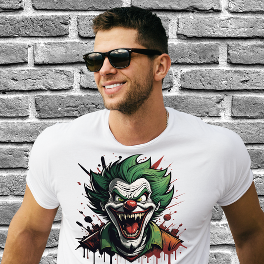 scary clown laughing splash art Men's t shirt - Premium t-shirt from Lees Krazy Teez - Just $21.95! Shop now at Lees Krazy Teez
