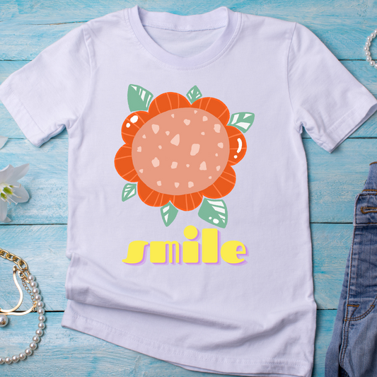 smile flower decor design Women's t-shirt - Premium t-shirt from Lees Krazy Teez - Just $19.95! Shop now at Lees Krazy Teez