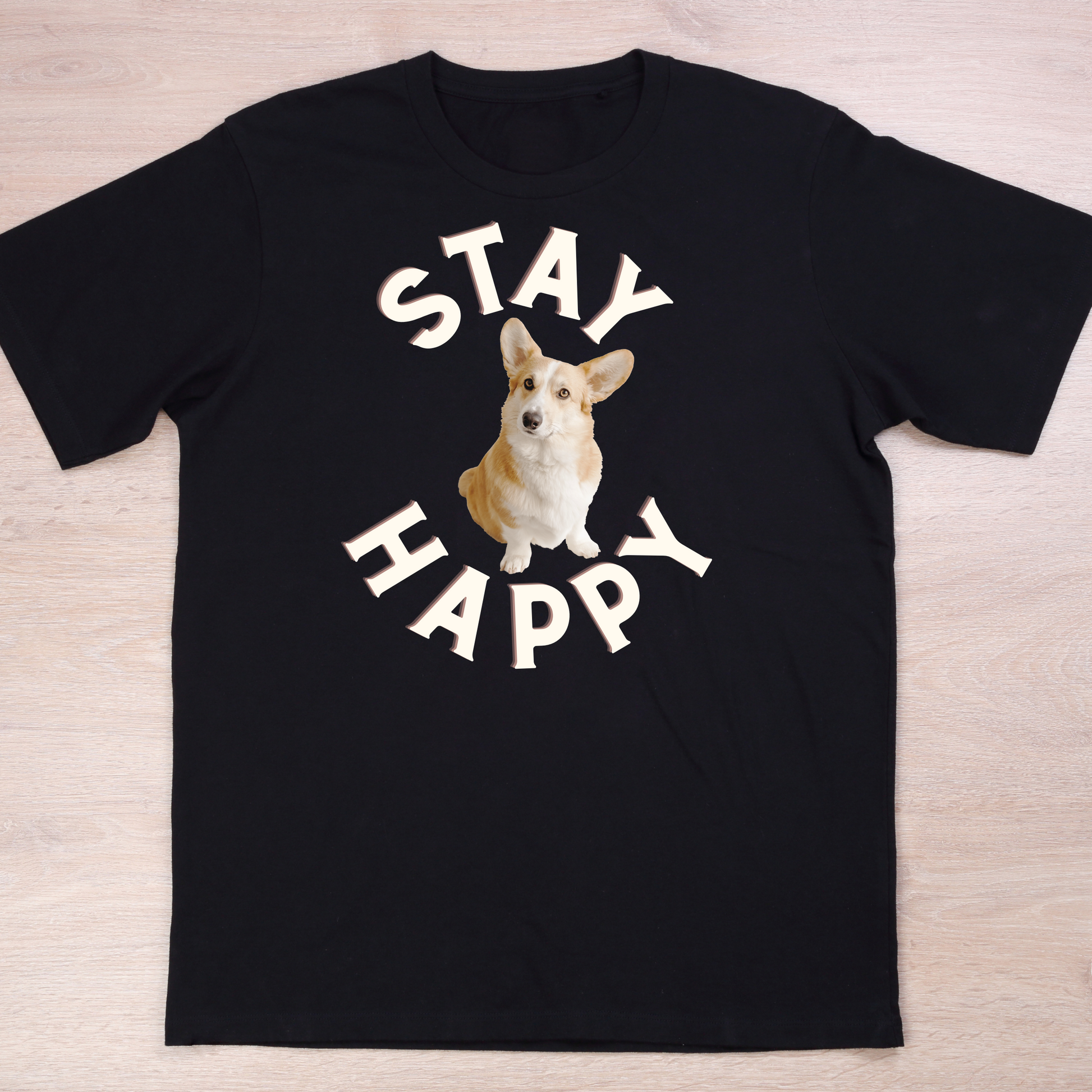 Cute little dog - Stay happy gift idea t-shirt - Premium t-shirt from Lees Krazy Teez - Just $19.95! Shop now at Lees Krazy Teez