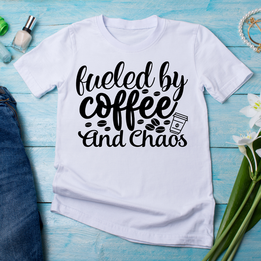 Fueled by coffee and chaos - Women't-shirt - Premium t-shirt from Lees Krazy Teez - Just $19.95! Shop now at Lees Krazy Teez