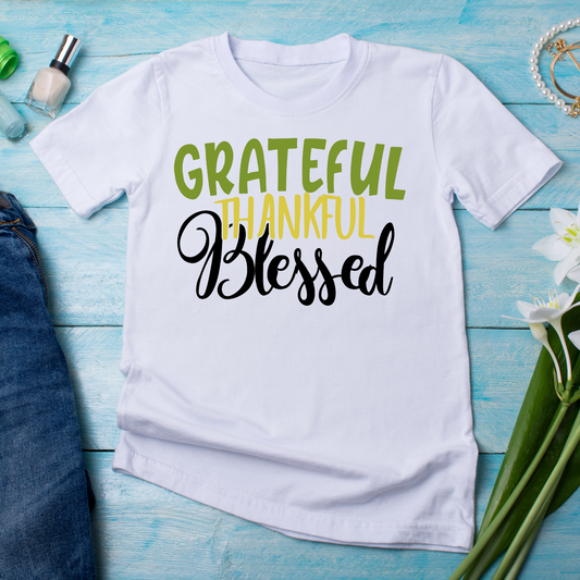 Grateful thankful blessed - Women's awesome christian t-shirt - Premium t-shirt from Lees Krazy Teez - Just $19.95! Shop now at Lees Krazy Teez