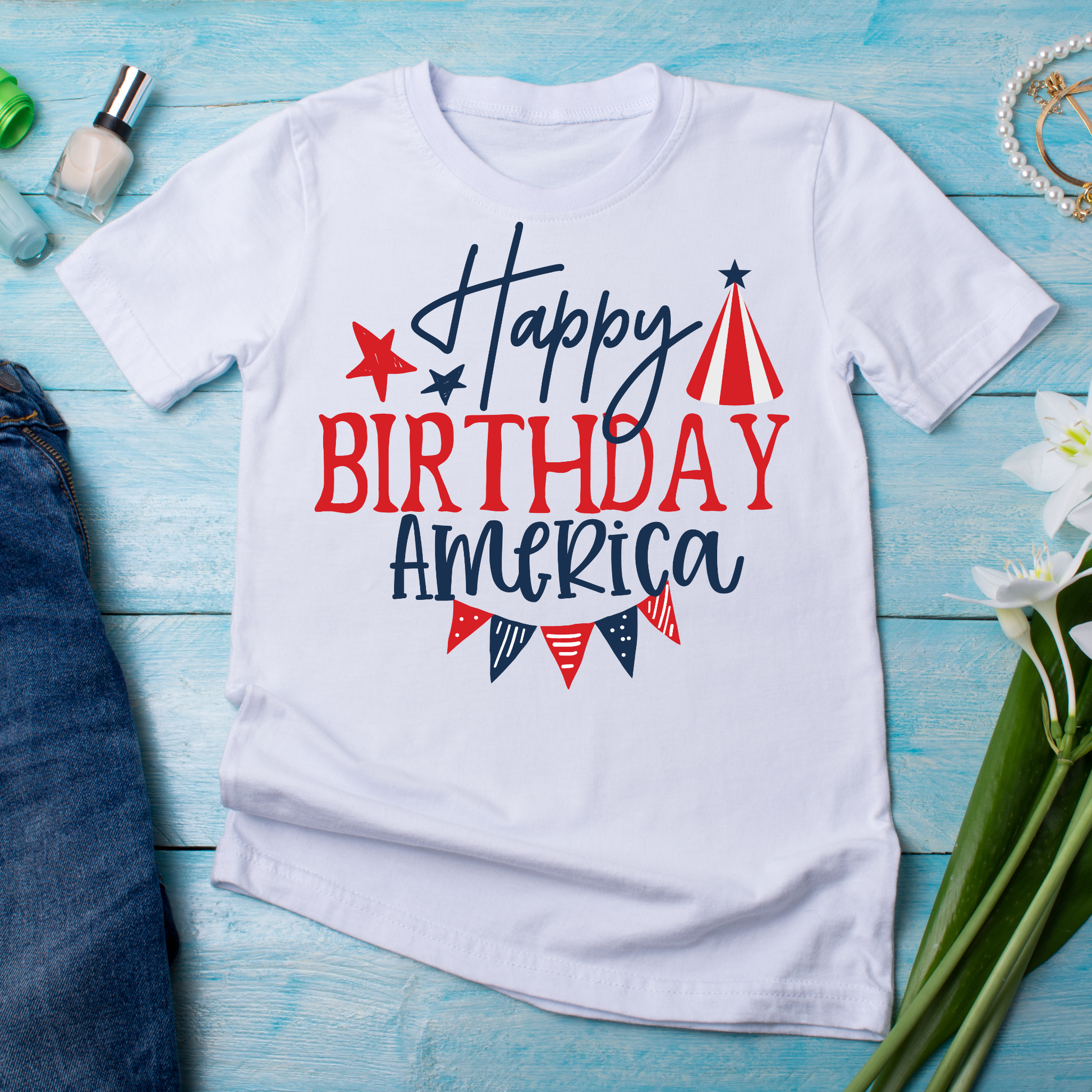 Happy birthday america - Women's 4th of july t-shirt - Premium t-shirt from Lees Krazy Teez - Just $19.95! Shop now at Lees Krazy Teez