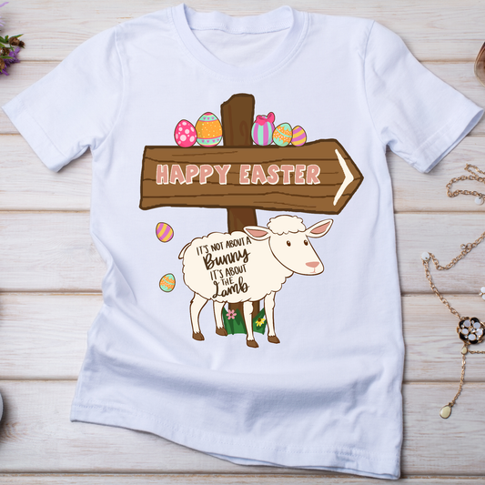 Happy easter its not about a bunny its about the lamb Easter sunday t-shirt - Premium t-shirt from Lees Krazy Teez - Just $19.95! Shop now at Lees Krazy Teez