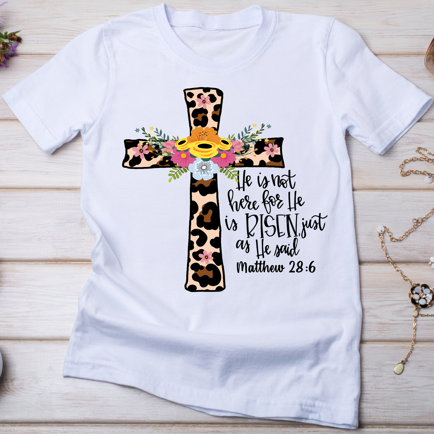 He is not here for he is risen easter Christian Women's t-shirt - Premium t-shirt from Lees Krazy Teez - Just $19.95! Shop now at Lees Krazy Teez