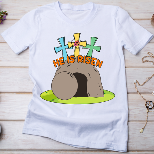 He is risen Jesus easter Christian Women's t-shirt - Premium t-shirt from Lees Krazy Teez - Just $19.95! Shop now at Lees Krazy Teez