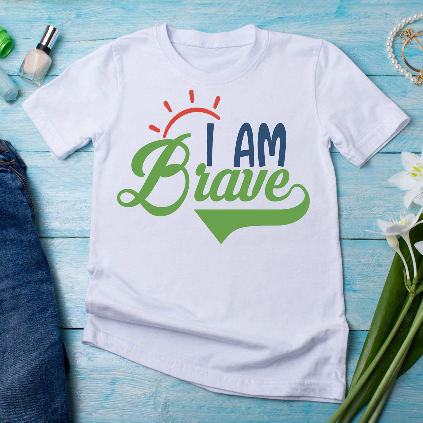 I am brave quotes and sayings - Women's funny t-shirt - Premium t-shirt from Lees Krazy Teez - Just $19.95! Shop now at Lees Krazy Teez