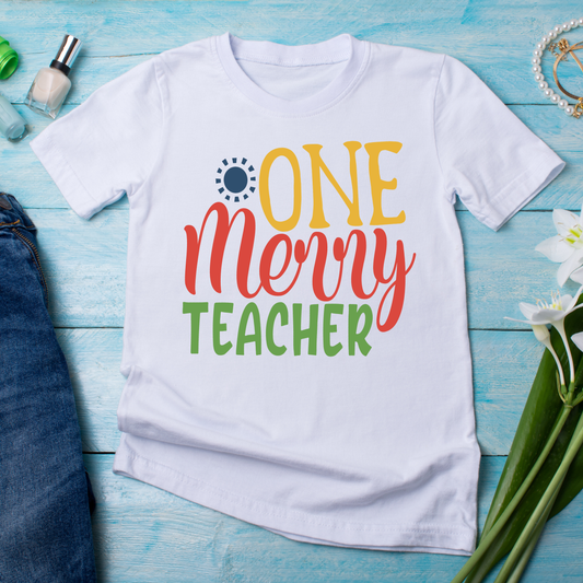 One lucky teacher Christmas tee - cool funny tshirt - Premium t-shirt from Lees Krazy Teez - Just $19.95! Shop now at Lees Krazy Teez