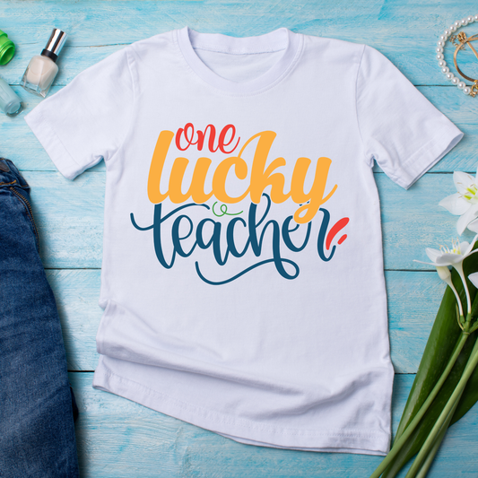 One lucky teacher awesome school shirt - cool funny tshirt - Premium t-shirt from Lees Krazy Teez - Just $19.95! Shop now at Lees Krazy Teez