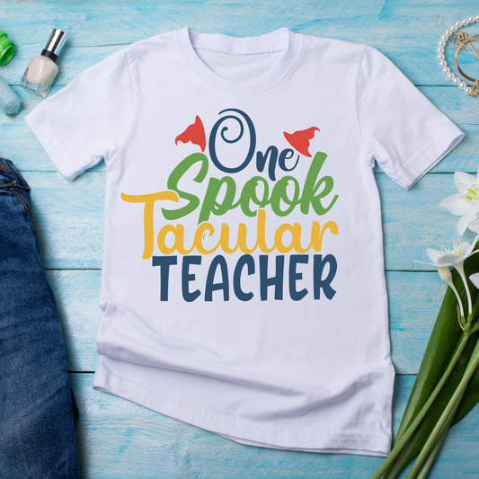 One spook tacular teacher Halloween shirt - cool funny tshirt - Premium t-shirt from Lees Krazy Teez - Just $19.95! Shop now at Lees Krazy Teez