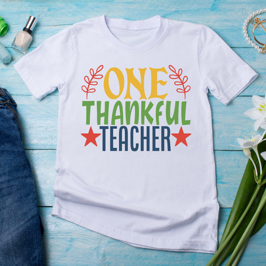 One thankful teacher - cool funny tshirt - Premium t-shirt from Lees Krazy Teez - Just $19.95! Shop now at Lees Krazy Teez