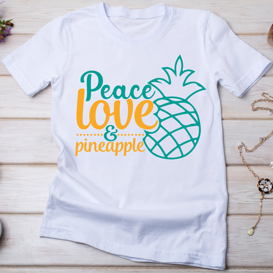 Peace love and pineapple - trendy Women's t shirt - Premium t-shirt from Lees Krazy Teez - Just $19.95! Shop now at Lees Krazy Teez